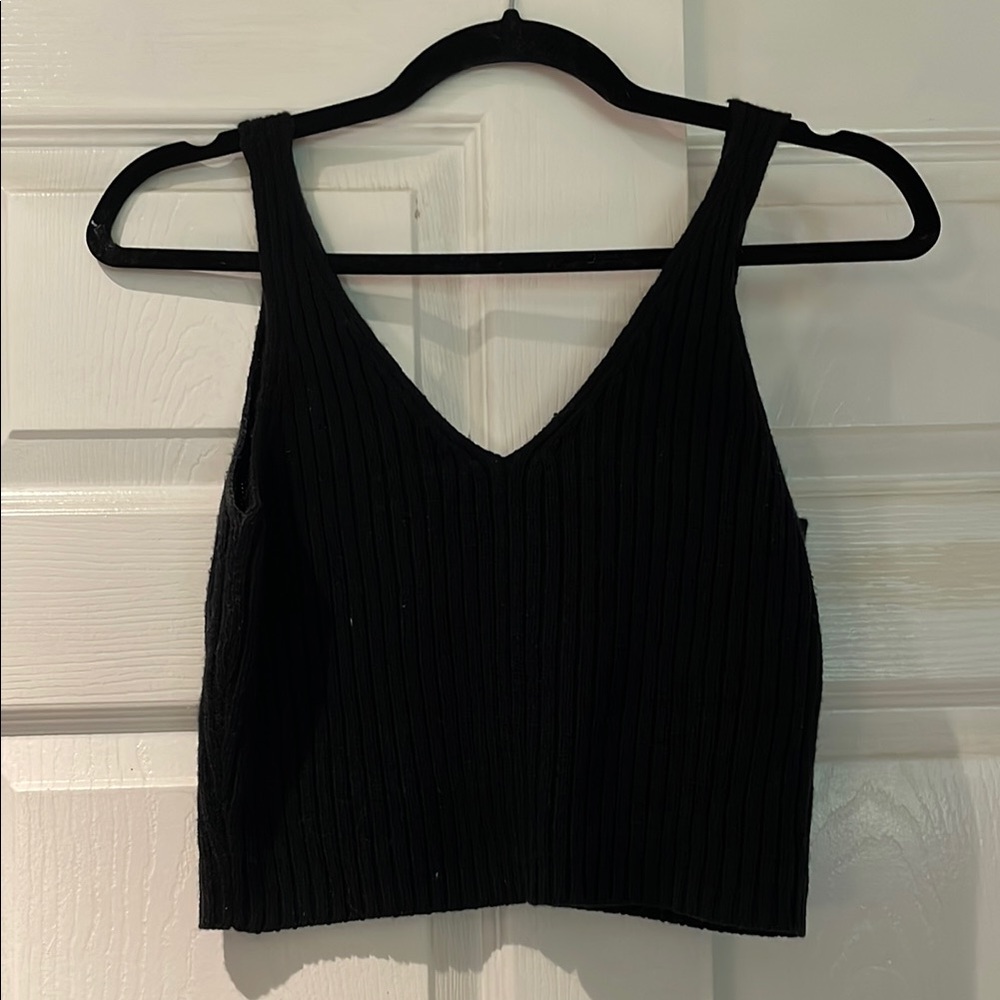 Black Knit Women's Top